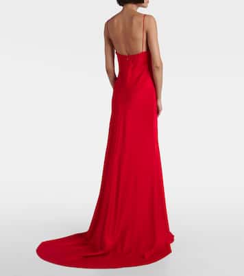 Lace-trimmed crêpe satin gown | Alex Perry