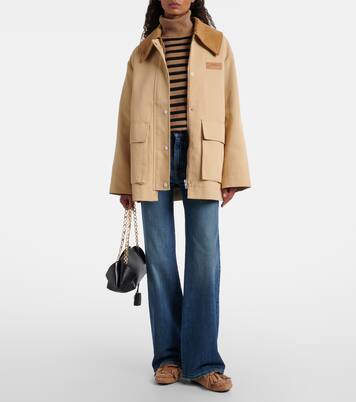 Manon F shearling-lined suede boat shoes | Jimmy Choo