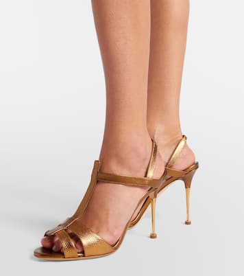 Slingback-Sandalen Retaux 105 aus Metallic-Leder | Manolo Blahnik