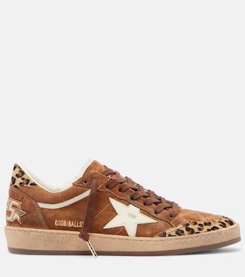 Ball Star calf hair-trimmed suede sneakers | Golden Goose