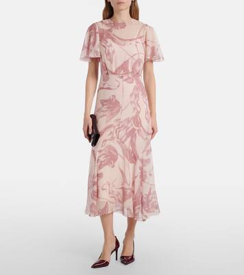 Printed silk midi dress | Erdem