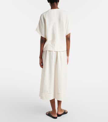 Falda midi Mazie de gasa de algodón | Velvet