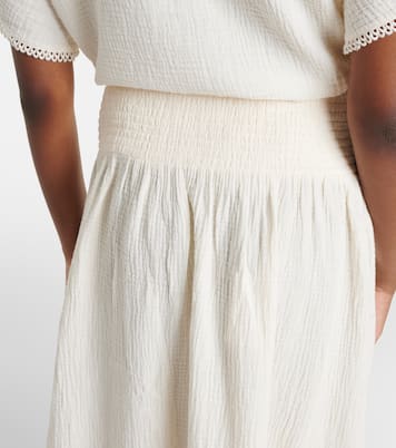 Falda midi Mazie de gasa de algodón | Velvet