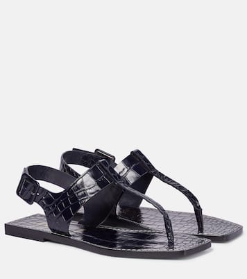 Cubongo croc-effect leather thong sandals | Christian Louboutin