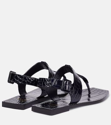Cubongo croc-effect leather thong sandals | Christian Louboutin
