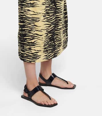 Cubongo croc-effect leather thong sandals | Christian Louboutin