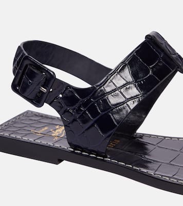 Cubongo croc-effect leather thong sandals | Christian Louboutin