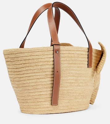 Cabas Elephant Basket en raphia et cuir | Loewe