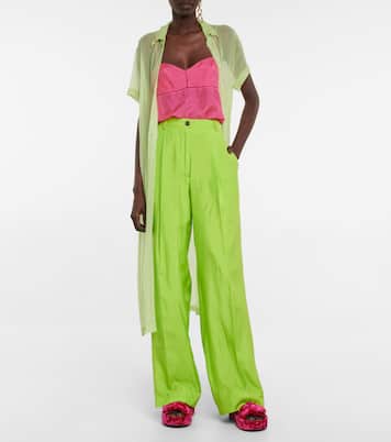 High-rise silk-blend wide-leg pants | Dries Van Noten