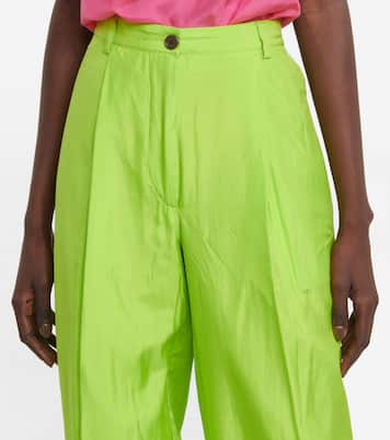 High-rise silk-blend wide-leg pants | Dries Van Noten
