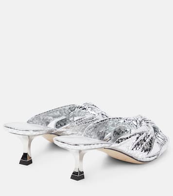 Pantoletten Avenue 50 aus Metallic-Leder | Jimmy Choo