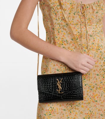 Portafoglio Uptown in pelle stampata con tracolla | Saint Laurent