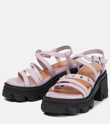 Sandali in pelle con decorazione | Ganni