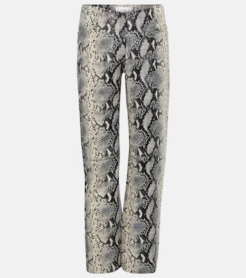Snake-print straight leather pants | Victoria Beckham