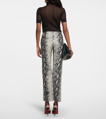 Snake-print straight leather pants | Victoria Beckham