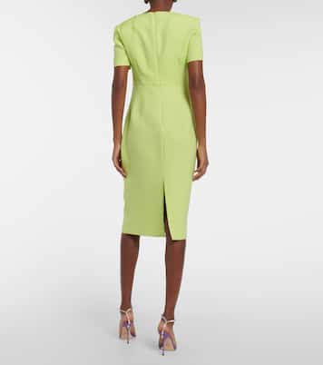 Gathered wool and silk midi dress | Roland Mouret