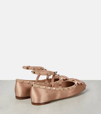 Rockstud satin  ballet flats | Valentino Garavani