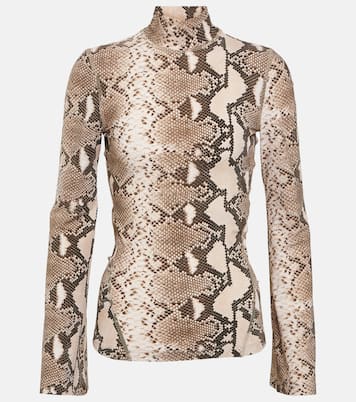 Snake-print turtleneck top | Stella McCartney