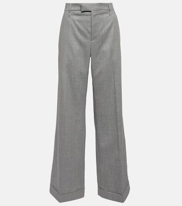 Weite High-Rise-Hose aus Wolle | Brunello Cucinelli