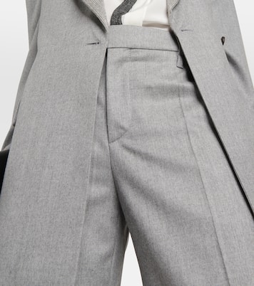 Weite High-Rise-Hose aus Wolle | Brunello Cucinelli