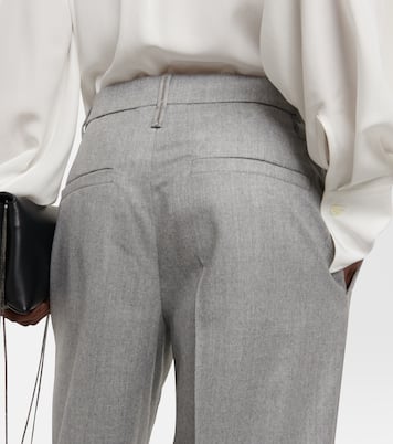 Weite High-Rise-Hose aus Wolle | Brunello Cucinelli