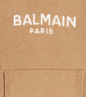 Sudadera de lana y cachemir con capucha | Balmain Kids