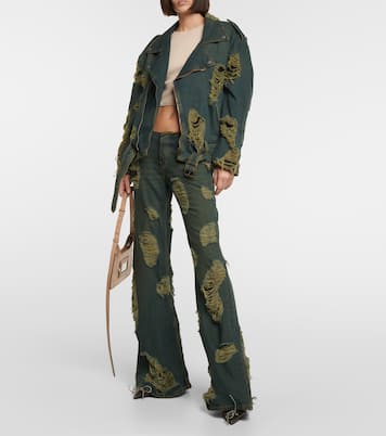 Chaqueta biker en denim desgastado | Acne Studios