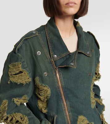 Chaqueta biker en denim desgastado | Acne Studios