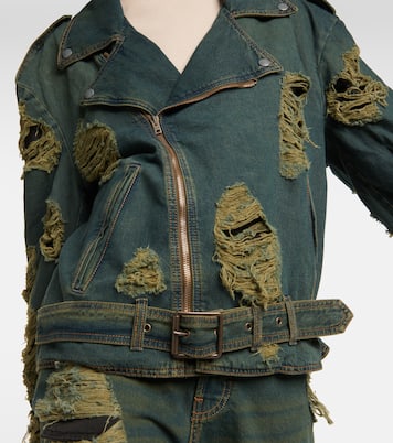 Chaqueta biker en denim desgastado | Acne Studios