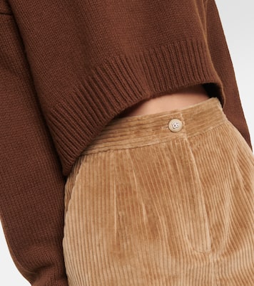 Shorts a vita alta in velluto a coste | Dolce&Gabbana