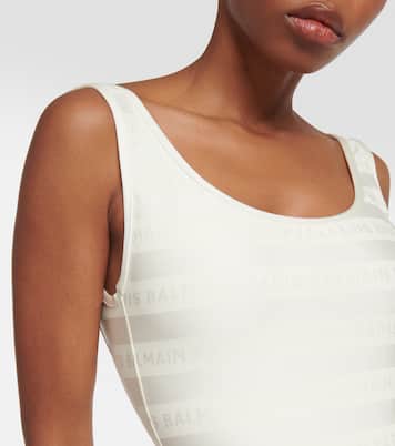 Logo striped swimsuit | Balmain
