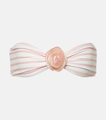 Rose floral-appliqué bandeau bikini top | Same