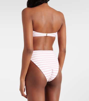 Rose floral-appliqué bandeau bikini top | Same