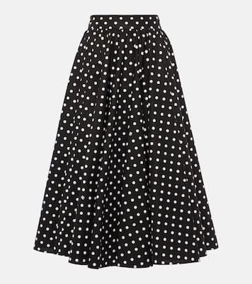 Falda midi de popelín de algodón con lunares | Dolce&Gabbana