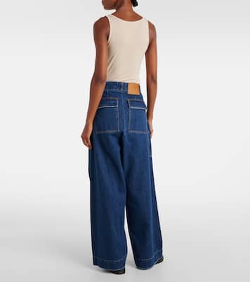 Pantalones anchos de denim de tiro medio | Plan C