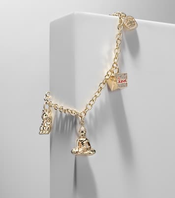 Joy Luck Club 14kt gold charm bracelet with diamonds and emeralds | Sydney Evan