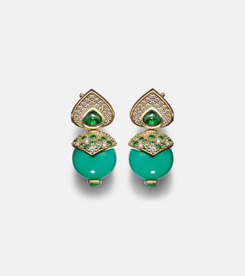 Boucles d'oreilles Stetlia en or 18 ct, chrysoprase et pierres précieuses | Marina B