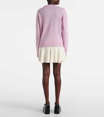 Logo intarsia wool-blend sweater | Ganni