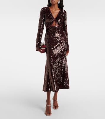 Abito midi con cut-out e paillettes | Self-Portrait