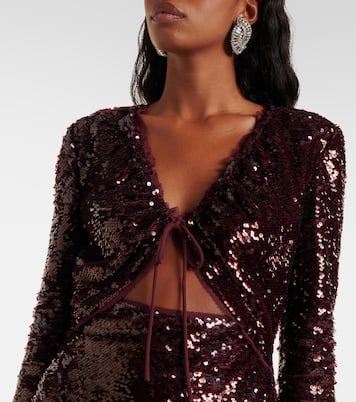 Abito midi con cut-out e paillettes | Self-Portrait