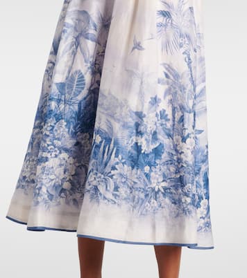 Abito midi Wylie in lino con stampa | Zimmermann