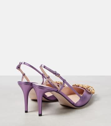 VLogo Signature 80 leather slingback pumps | Valentino Garavani