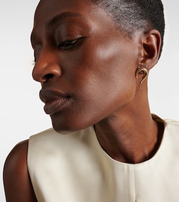 Boucles d'oreilles Swoosh en or 14 ct et diamants | Mateo