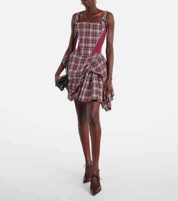 Corsé Puppy de lino y algodón con tartán | Vivienne Westwood