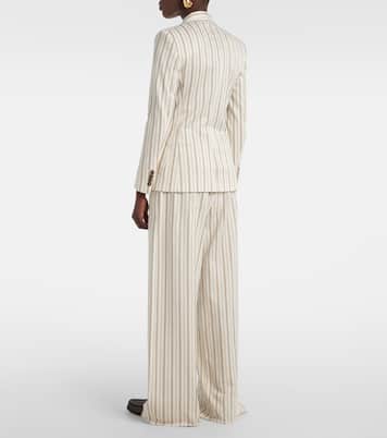 Blazer Pensile rayé en coton et lin | Max Mara