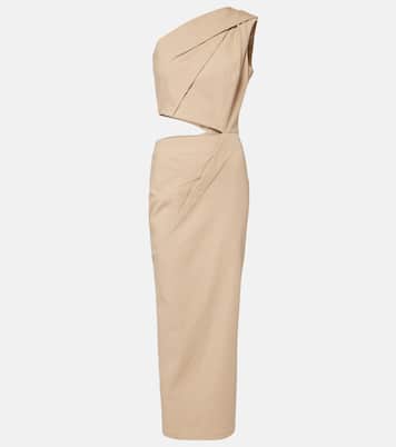 One-Shoulder-Maxikleid aus Twill | Max Mara