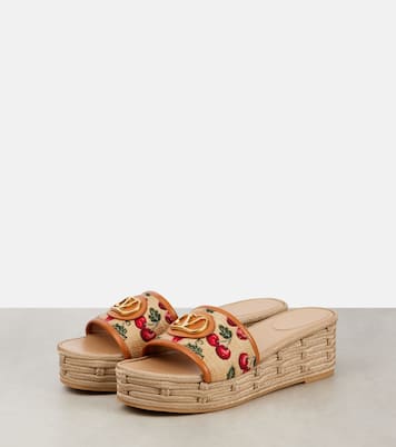 Mules VLogo Cherryfic à plateforme | Valentino Garavani