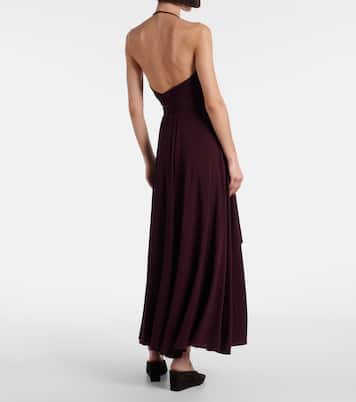Draped halterneck maxi dress | Alaïa