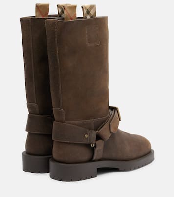 Soft Saddle suede knee-high boots | Burberry