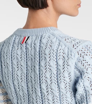 Top 4-Bar in pointelle di cotone | Thom Browne